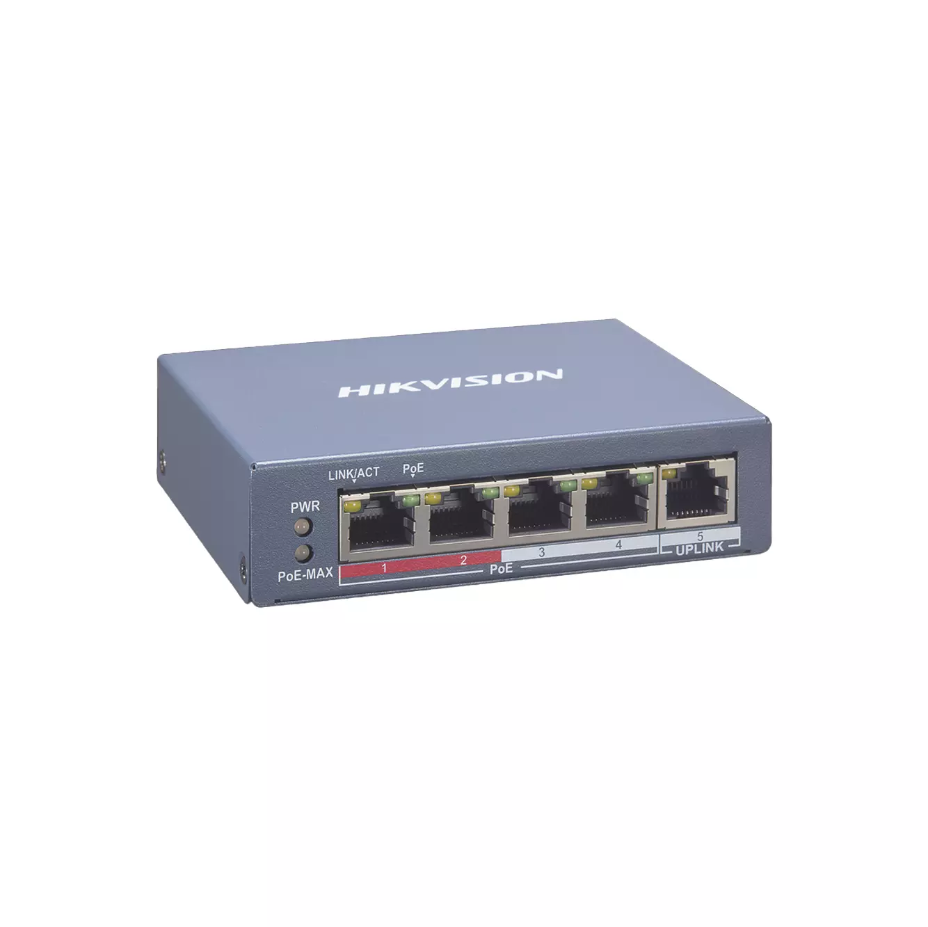 Switch Monitoreable PoE+ / 4 puertos 10/100 Mbps PoE+ / 1 puerto RJ45 Uplink / PoE Hasta 250 Metros / 60 W / Conexión Remota desde Hik-PartnerPro - DS-3E1105P-EI/V2